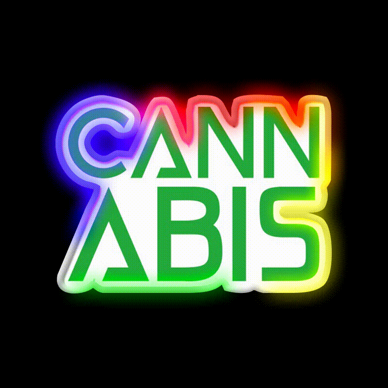 Hemp Inspired Green Leaf Led Neon Sign Room Light Sign Rgb Color - LED neon sign close-up detail