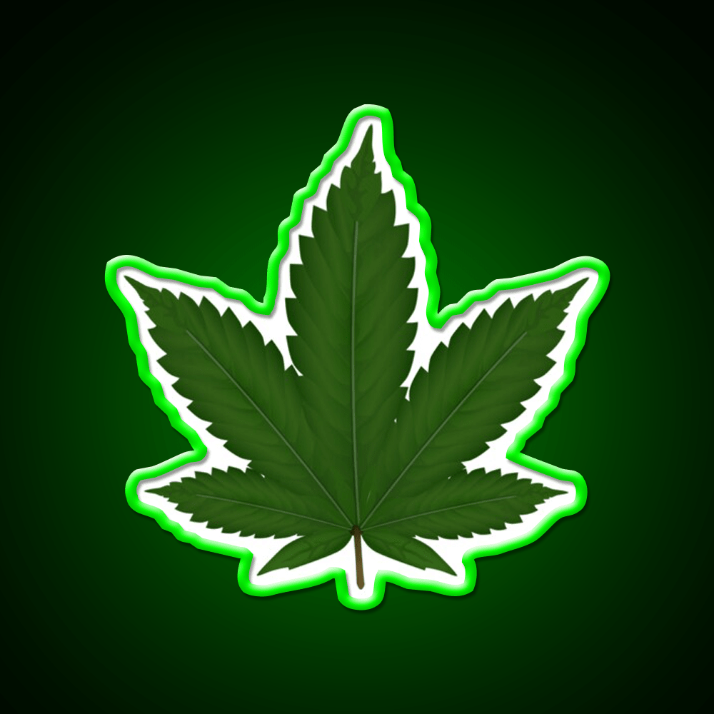 Hempy Hemp Inspired Green Leaf Led Neon Sign Rgb Color - Shineneon