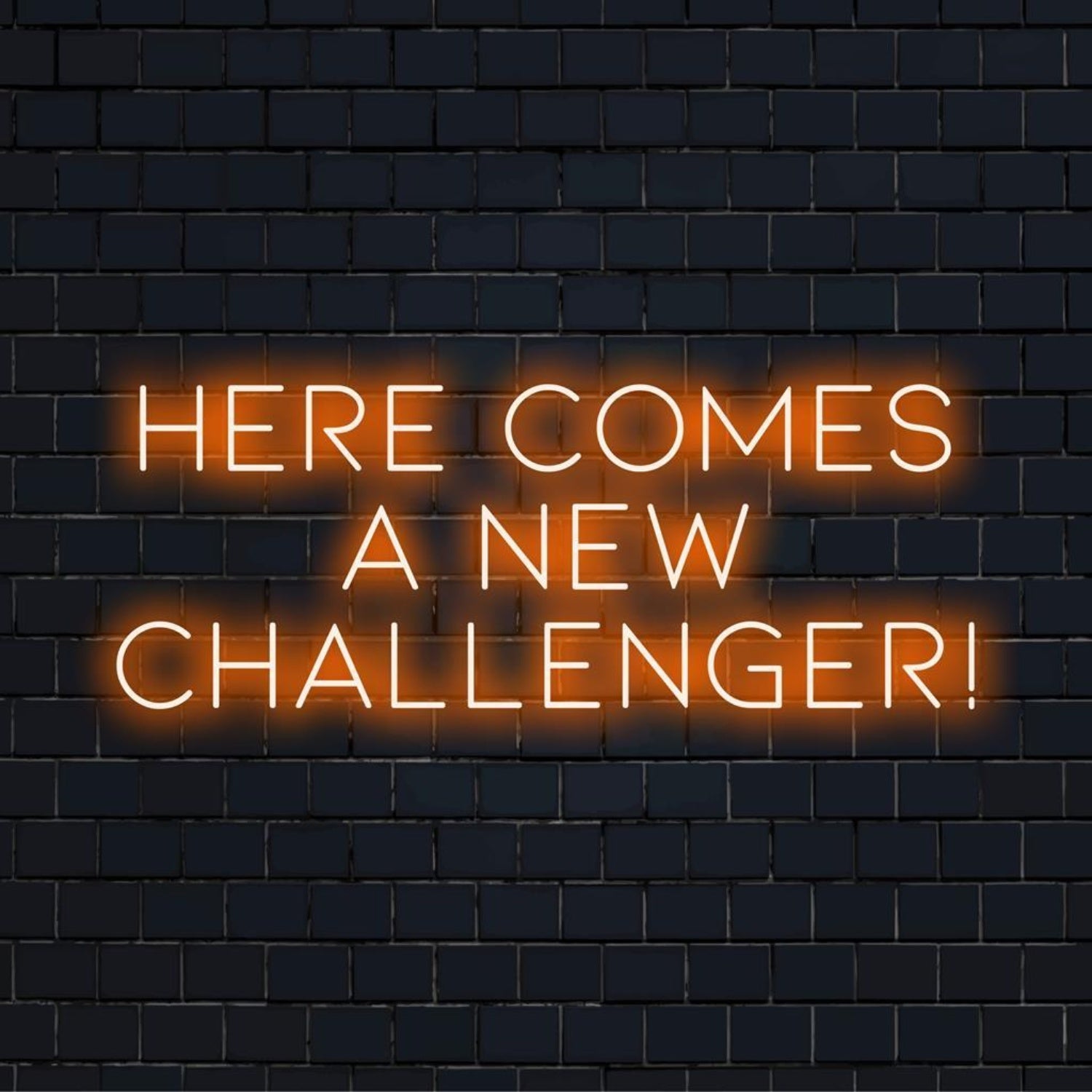 Here Comes A New Challenger Led Neon Sign Warm Orange-Yellow Gaming Room Bar Decor | Shineneon