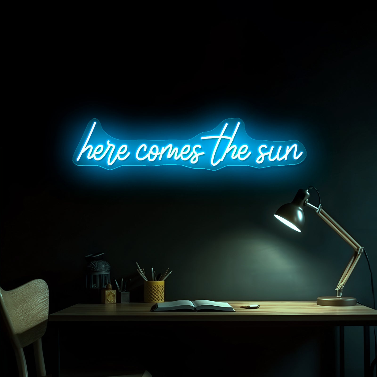Here Comes The Sun Neon Signs For Wall Decor Free Shipping - Size and dimension reference