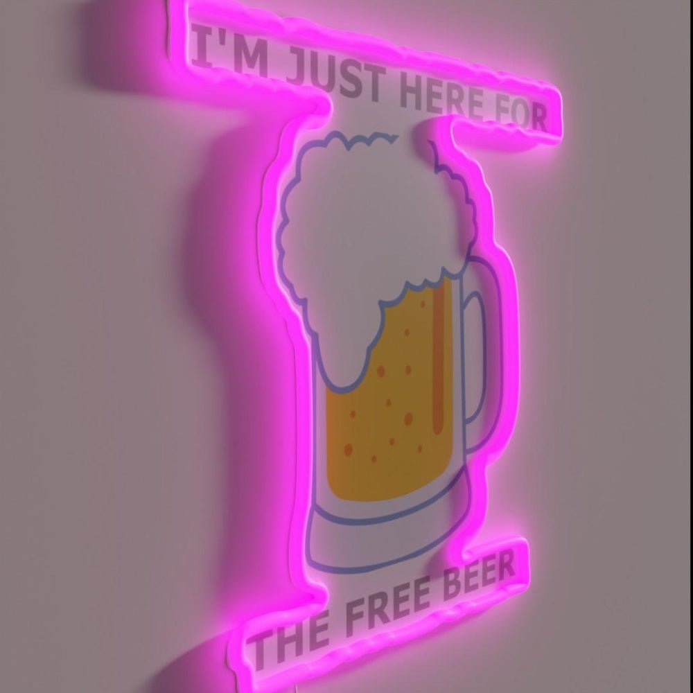 Here For The Free Beer Rgb Led Neon Sign - Shineneon