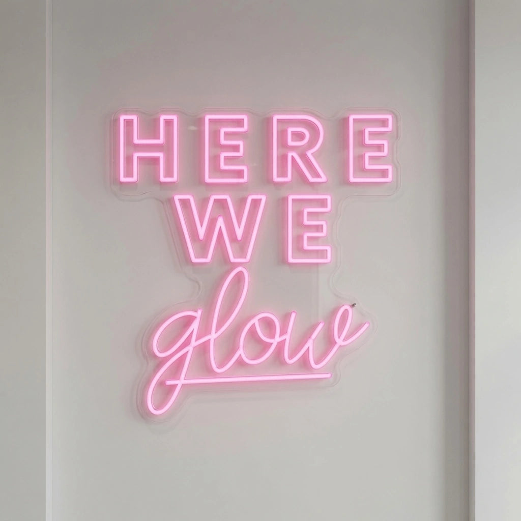 Here We Glow LED Neon Sign Wall Neon Sign - 04 Size Image