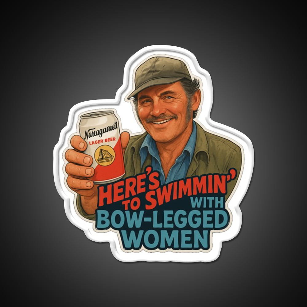 Heres To Swimmin Quint Jaws Movie Quote Beer Bar Decor Led Neon Sign Rgb Color - LED neon sign view 11