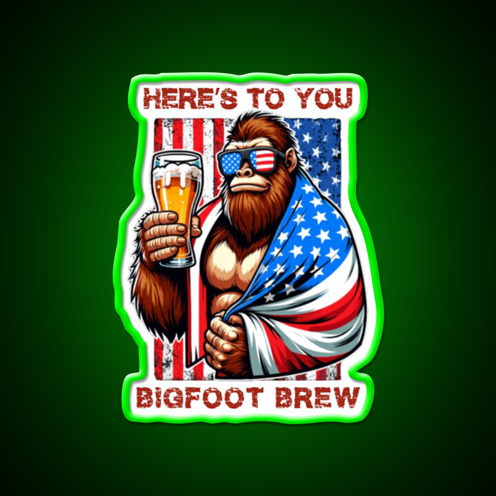 Heres To You Bigfoot Brew Beer Bar Decor Led Neon Sign Rgb Color - LED neon sign view 8