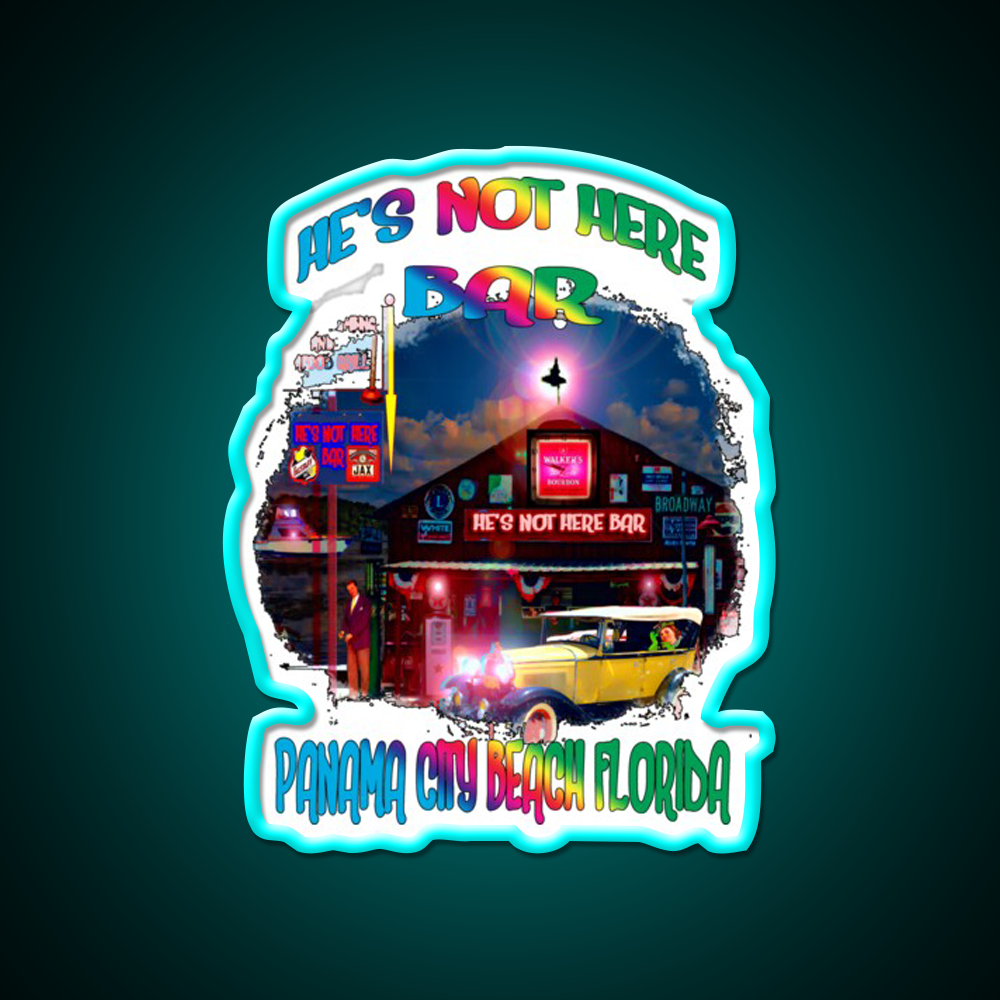 Hes Not Here Bar Shirt Man Cave Bar Led Neon Sign Rgb Color