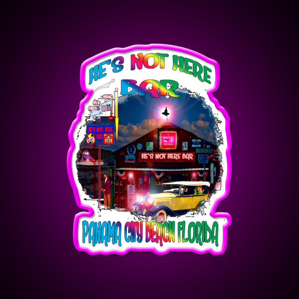 Hes Not Here Bar Shirt Man Cave Bar Led Neon Sign Rgb Color