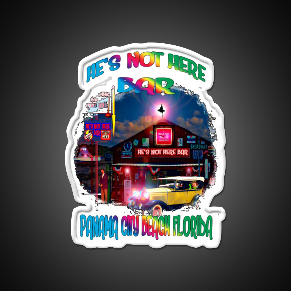 Hes Not Here Bar Shirt Man Cave Bar Led Neon Sign Rgb Color