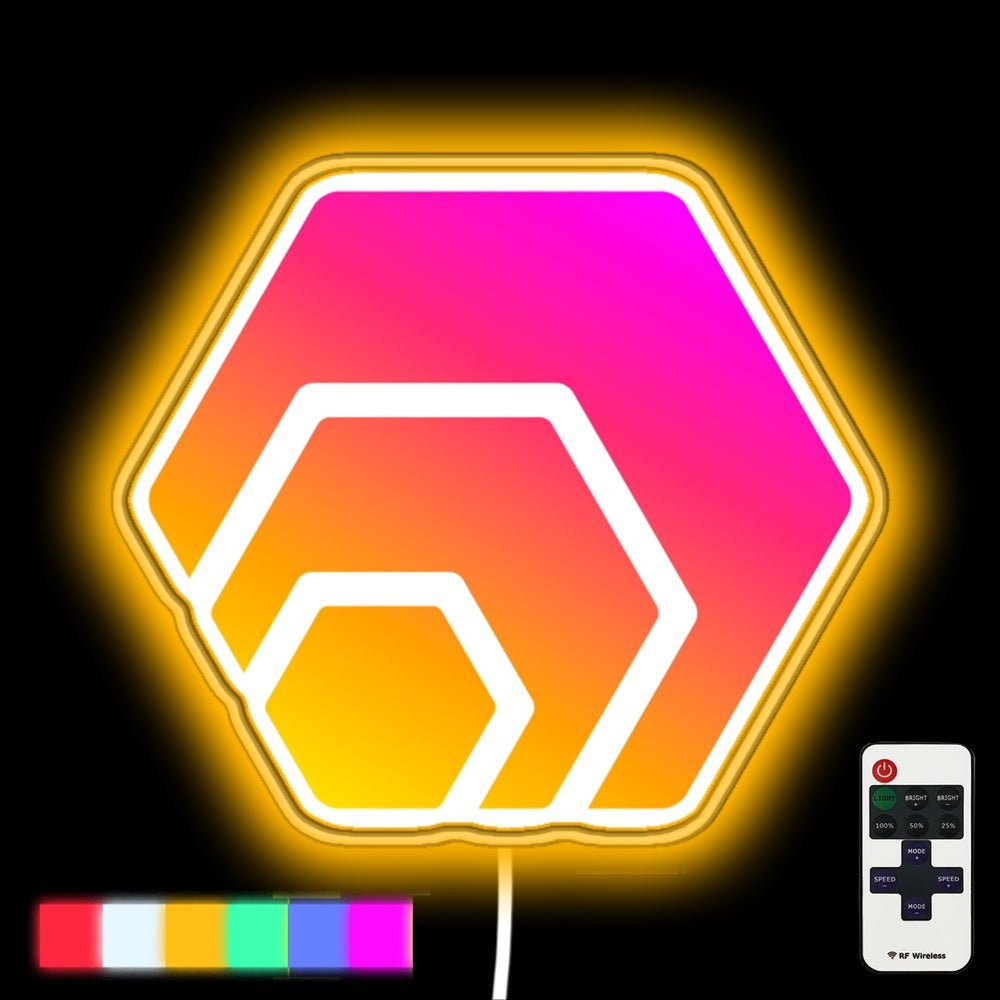 Hex Crypto Hexagon Logo Rgb Led Neon Sign - Shineneon