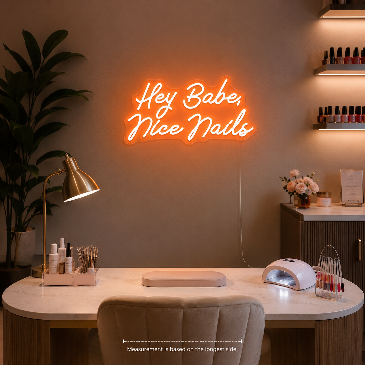 Hey Babe Nice Nails LED Neon Sign - 04 Size Image