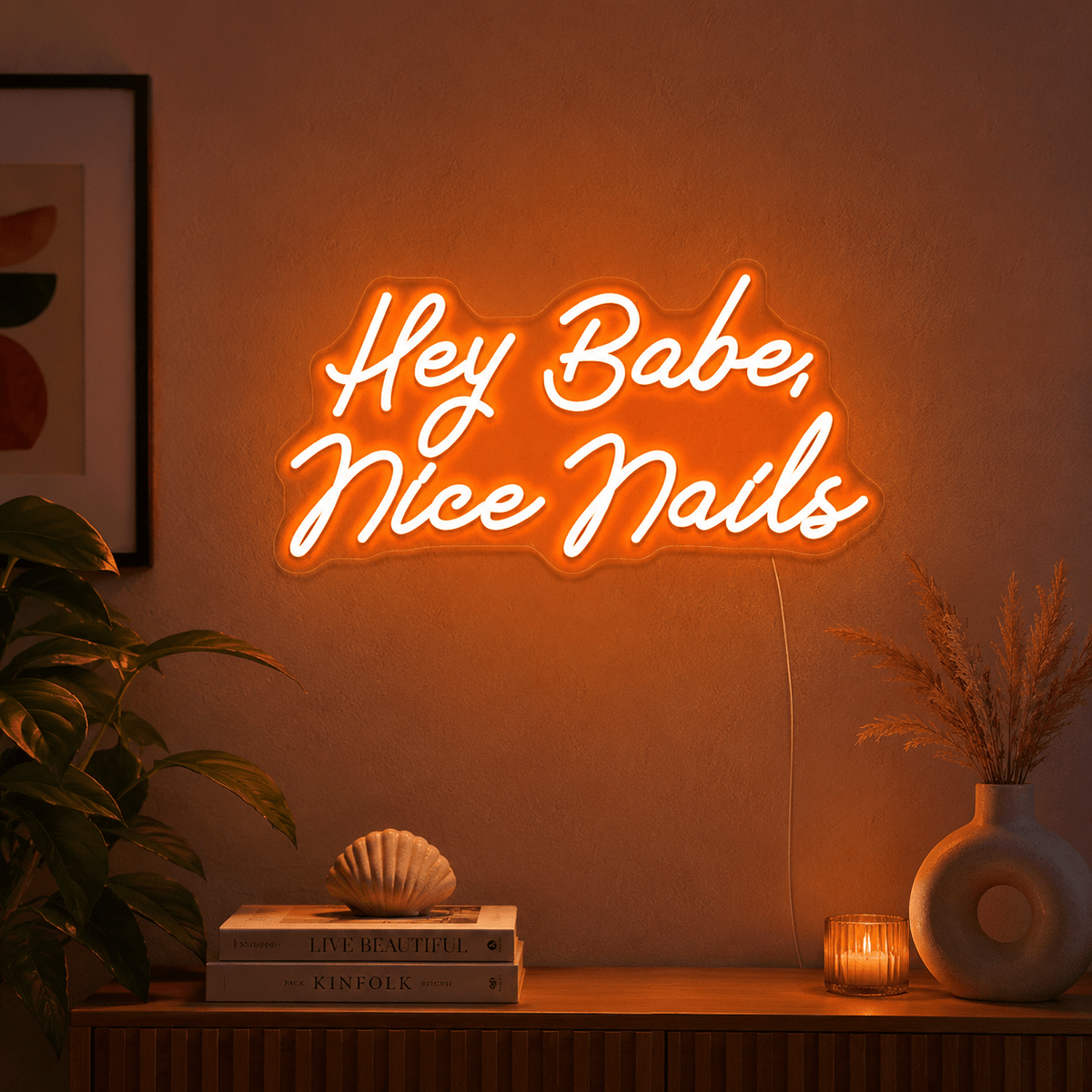 Hey Babe Nice Nails LED Neon Sign - Shineneon