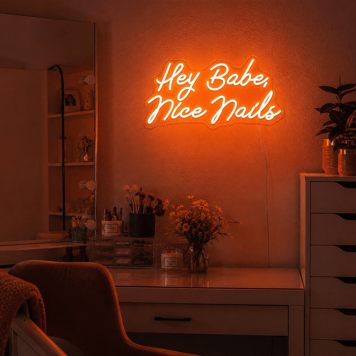Hey Babe Nice Nails LED Neon Sign - Shineneon