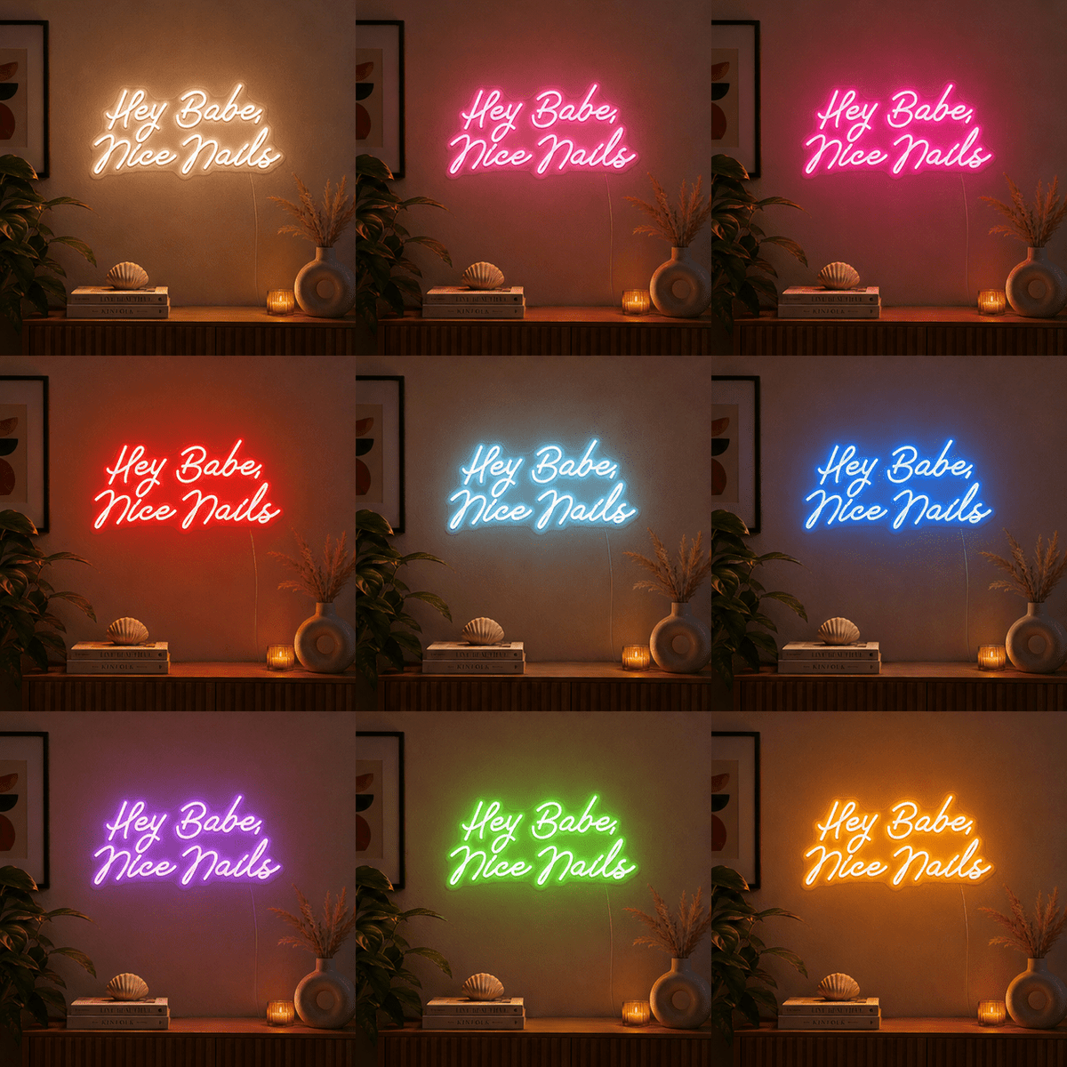 Hey Babe Nice Nails LED Neon Sign - Shineneon