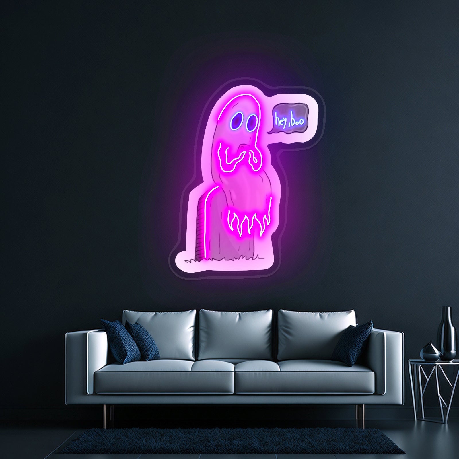 Hey Boo Ghost Halloween Neon Signs - Shineneon
