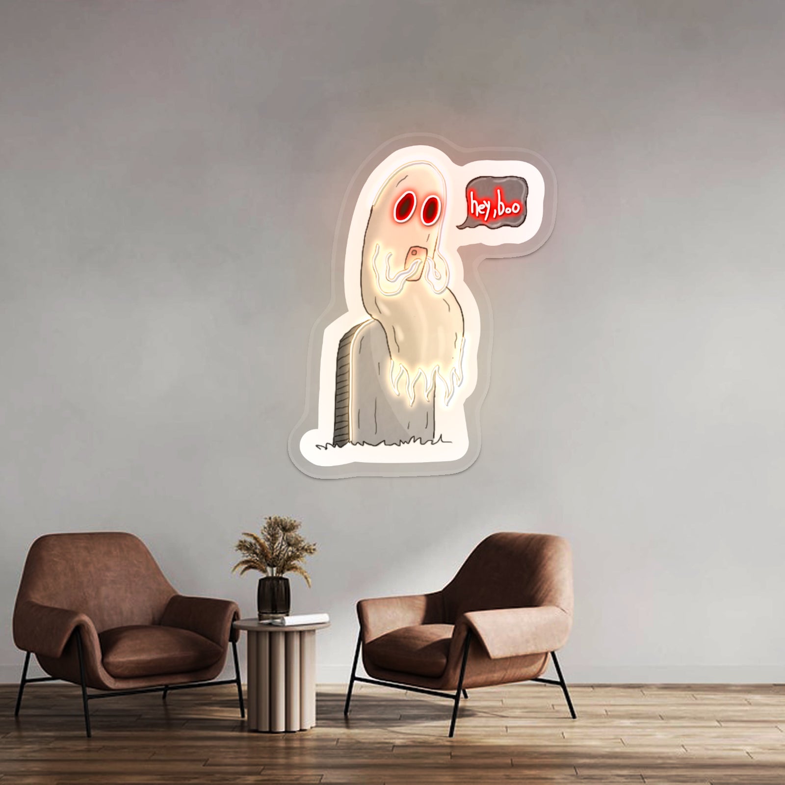 Hey Boo Ghost Halloween Neon Signs