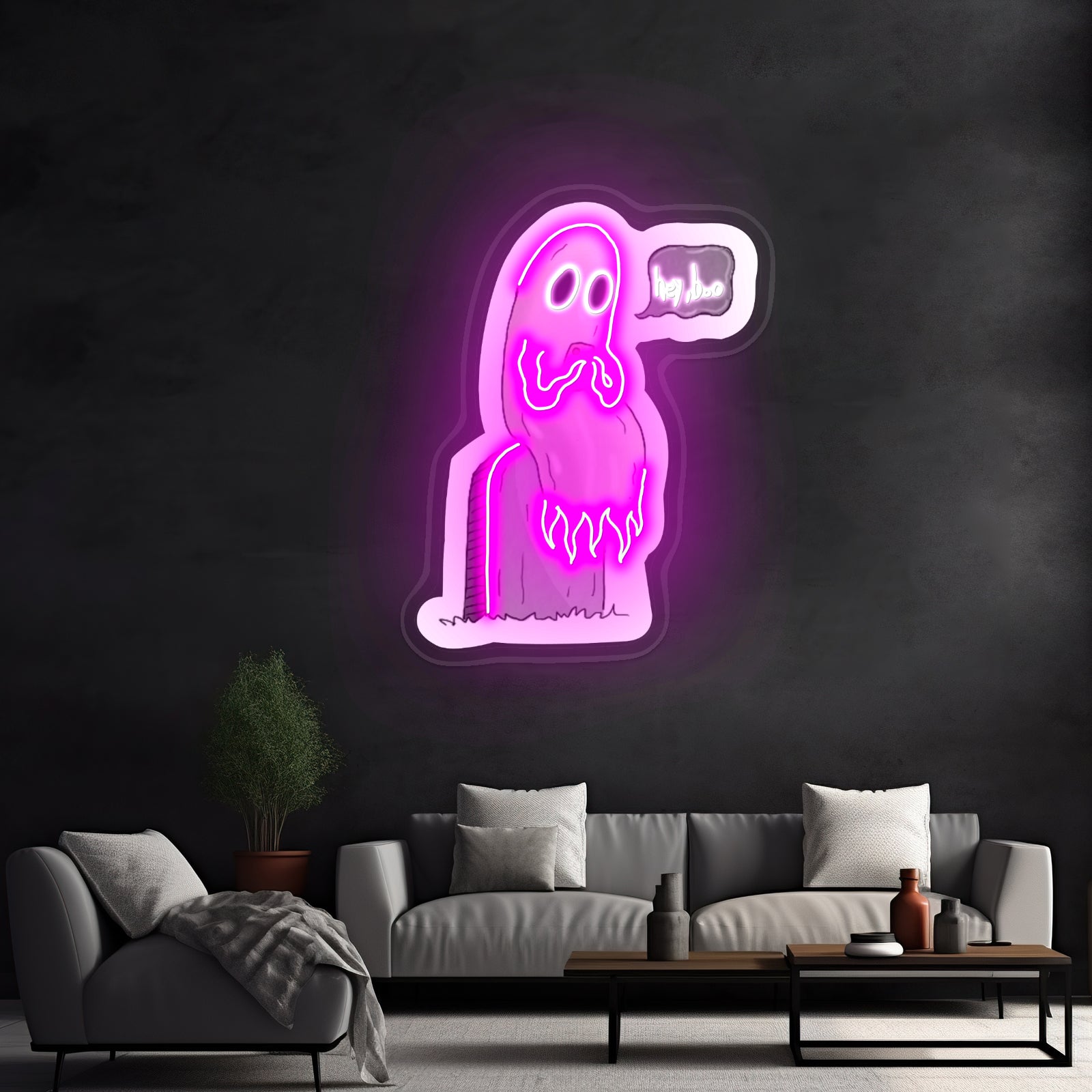 Hey Boo Ghost Halloween Neon Signs