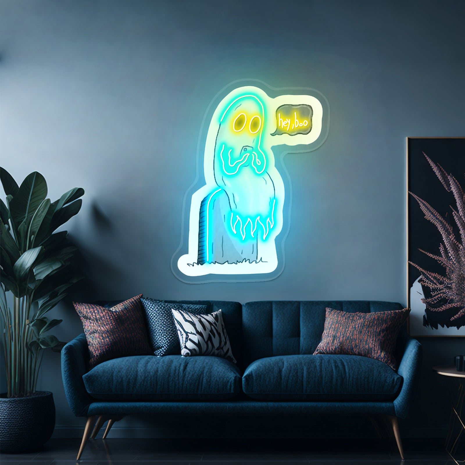 Hey Boo Ghost Halloween Neon Signs