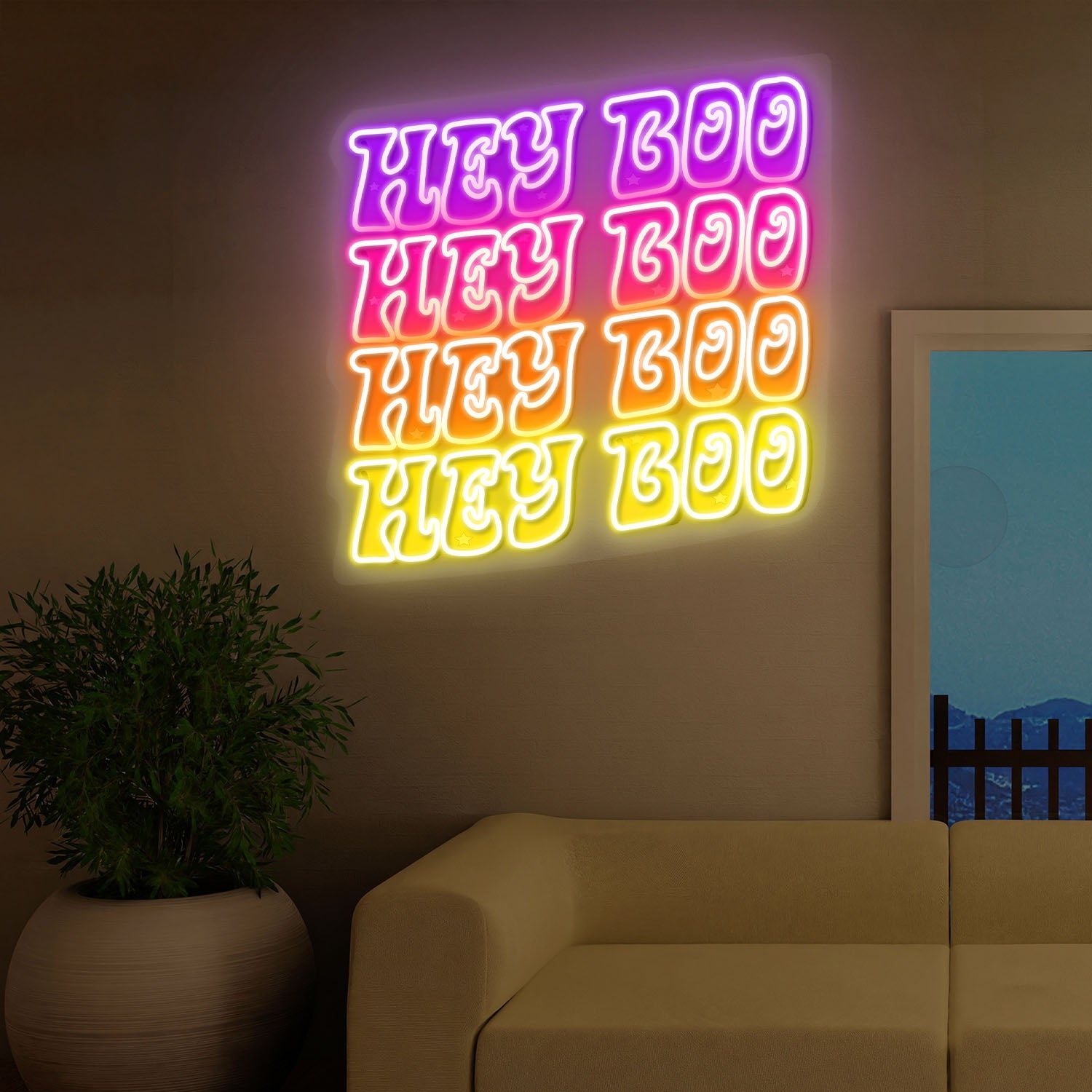 Hey Boo Halloween Acrylic Led Neon Sign | Shineneon