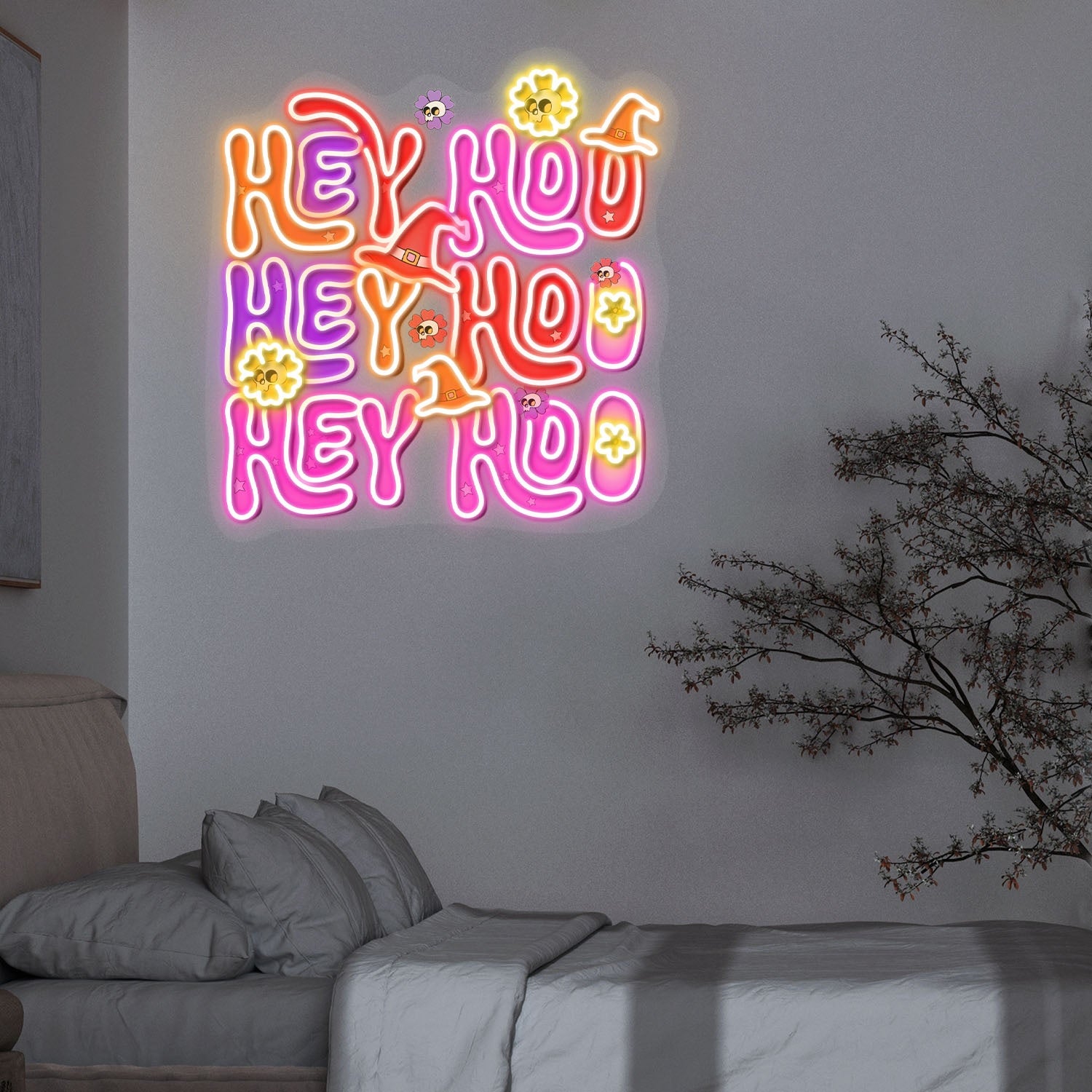 Hey Hoo Halloween Acrylic Led Neon Sign | Shineneon