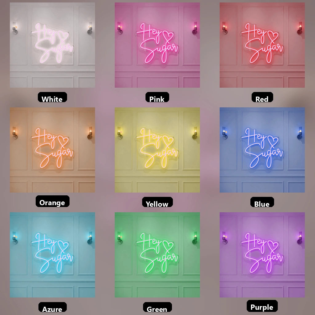 Hey Sugar LED Neon Sign - 05 Color Grid