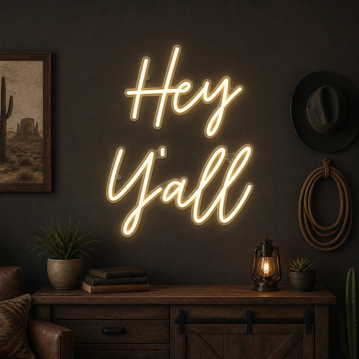 Hey Yall Vintage LED Neon Sign size image