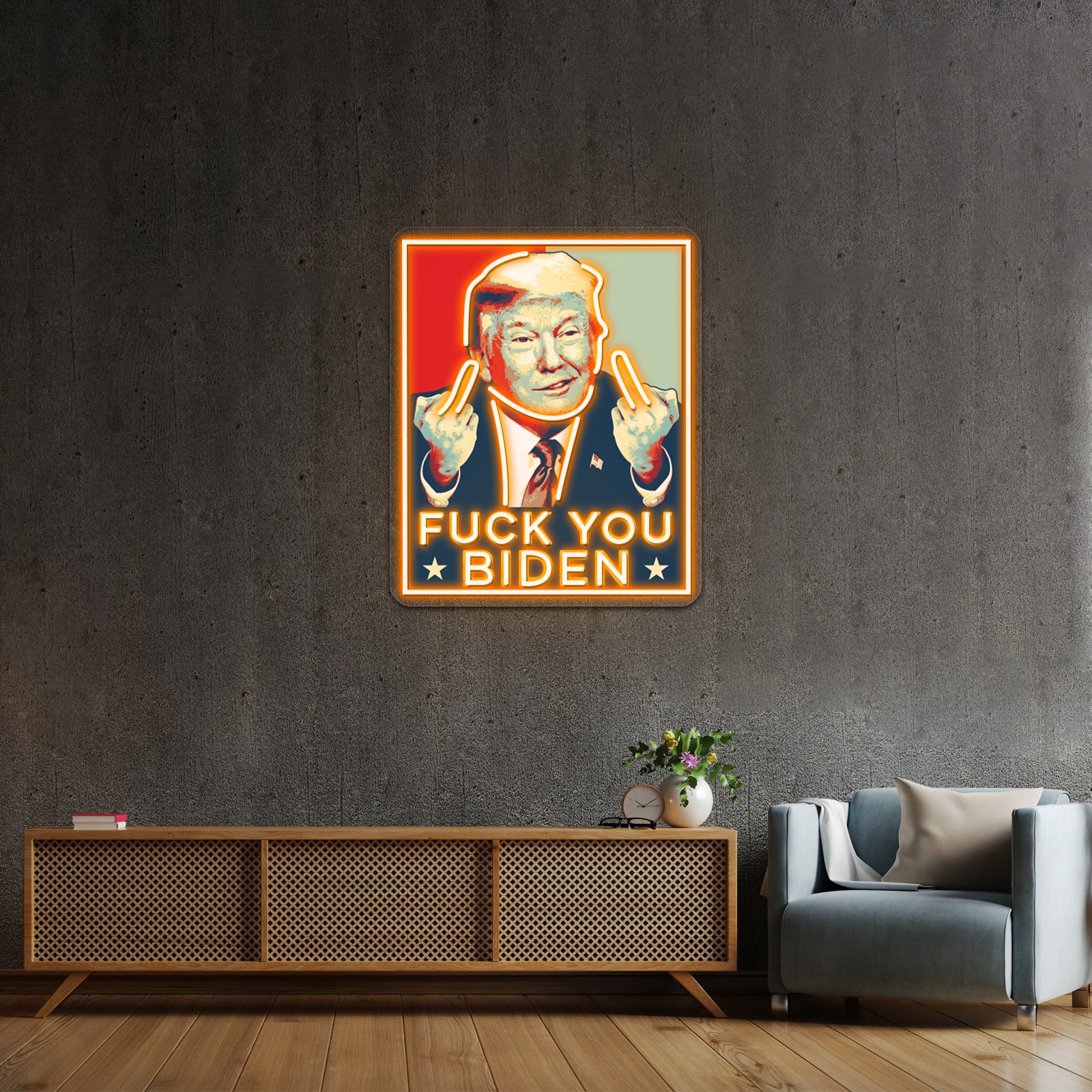 Hey You Biden Retro Trump Pop Artwork Neon Led Signs | Shineneon