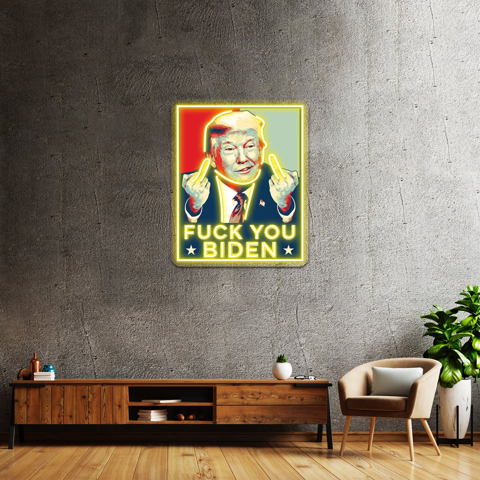 Hey You Biden Retro Trump Pop Artwork Neon Led Signs | Shineneon