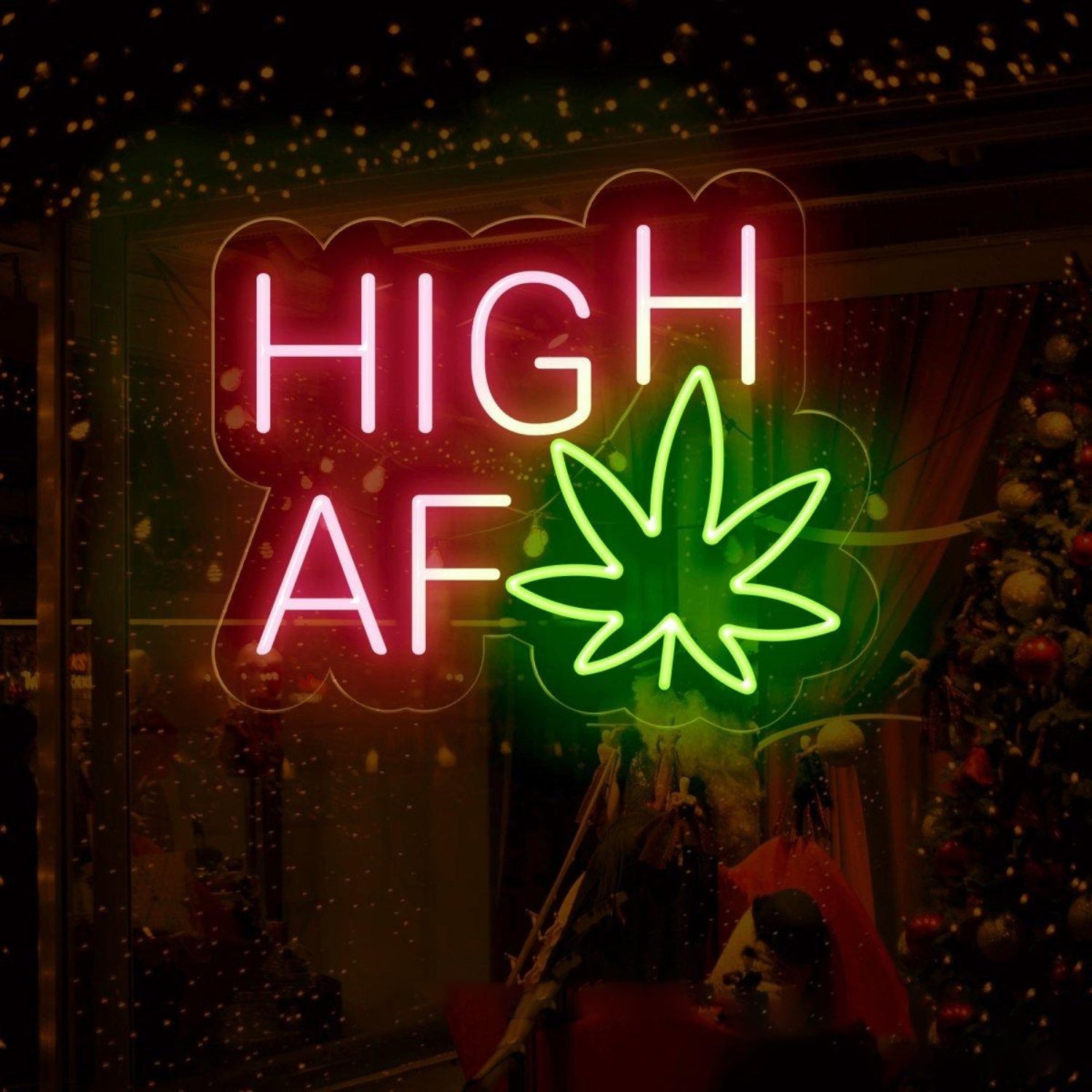 High Af Weed Leaf Led Neon Sign For Bar Club Indoor Decor | Shineneon