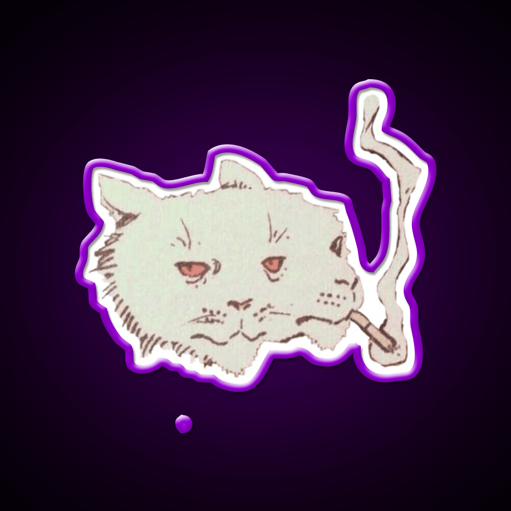 High Cat Funny Weed Hemp Inspired Green Leaf Led Neon Sign Rgb Color - Shineneon
