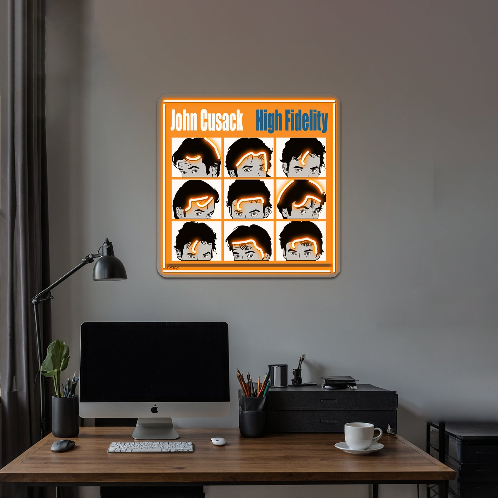 High Fidelity John Cusak Artwork Large Neon Signs | Shineneon
