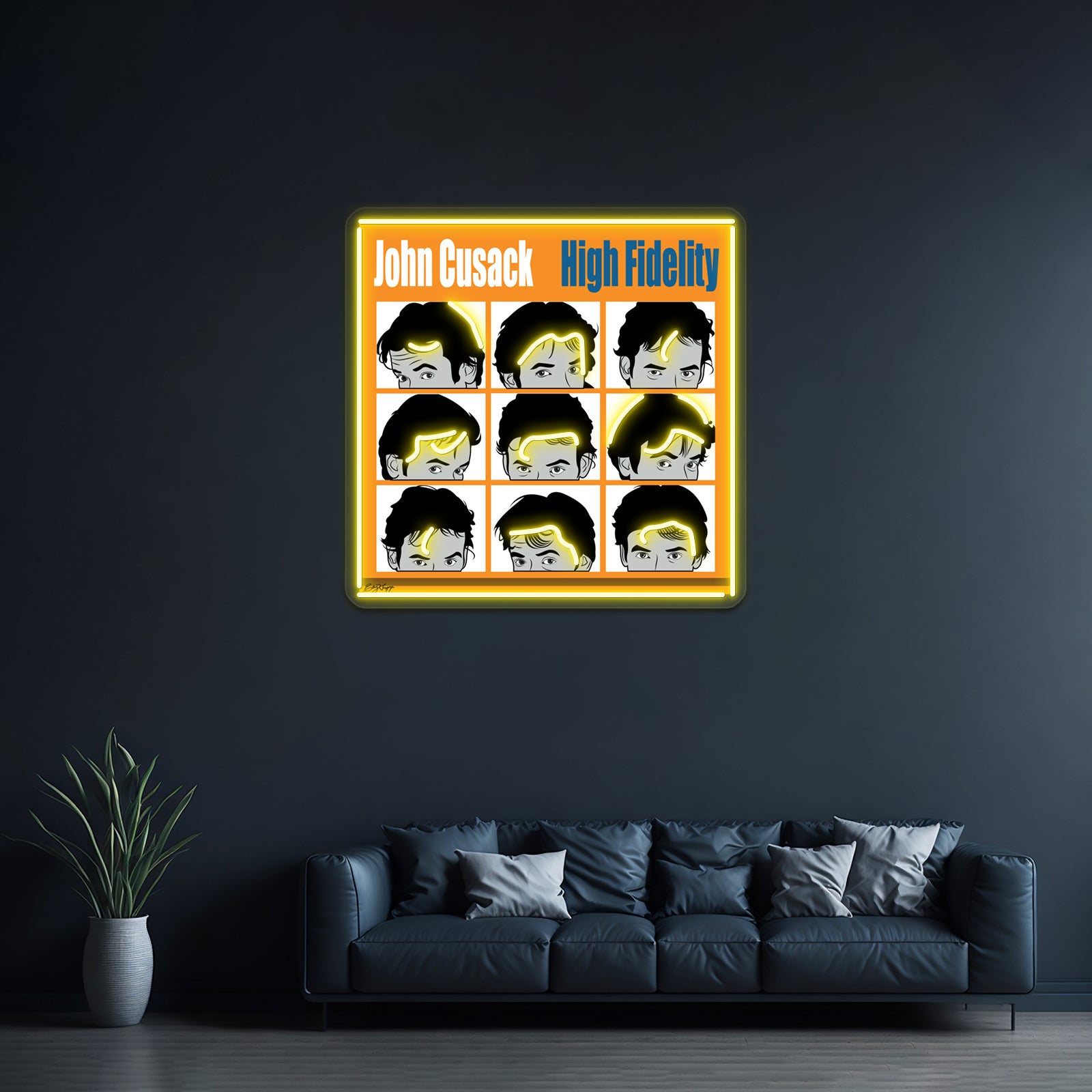 High Fidelity John Cusak Artwork Large Neon Signs | Shineneon