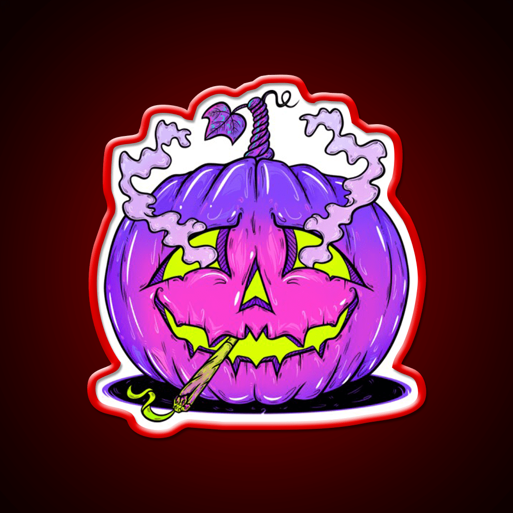 High Halloween Pumpkin Hemp Inspired Green Leaf Led Neon Sign Rgb Color - Shineneon