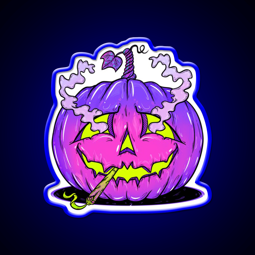 High Halloween Pumpkin Hemp Inspired Green Leaf Led Neon Sign Rgb Color - Shineneon