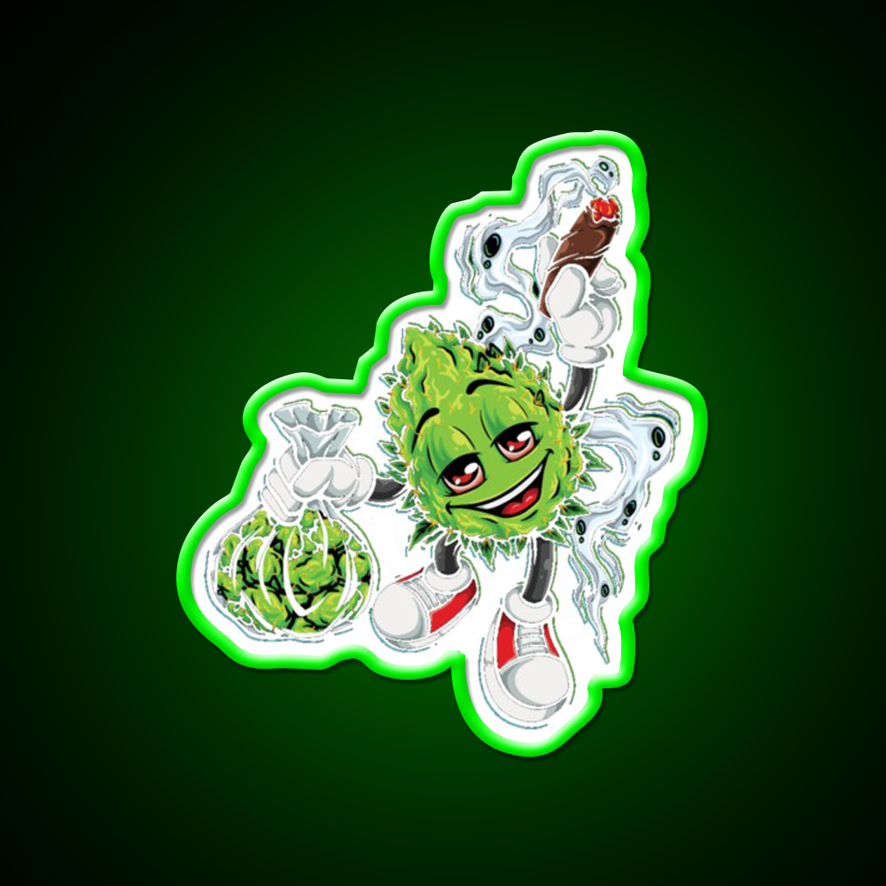 High Life Bud Nugz Happy Hemp Inspired Green Leaf Led Neon Sign Rgb Color
