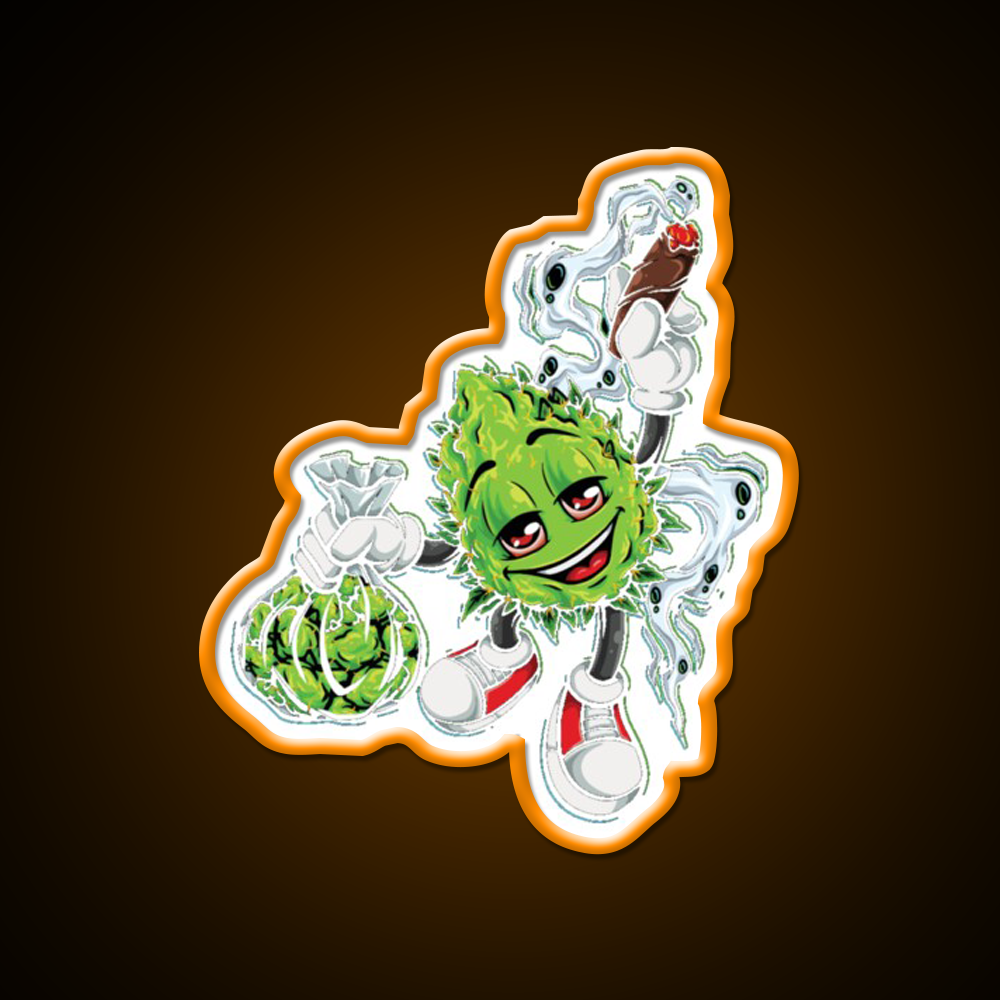 High Life Bud Nugz Happy Hemp Inspired Green Leaf Led Neon Sign Rgb Color - LED neon sign view 6