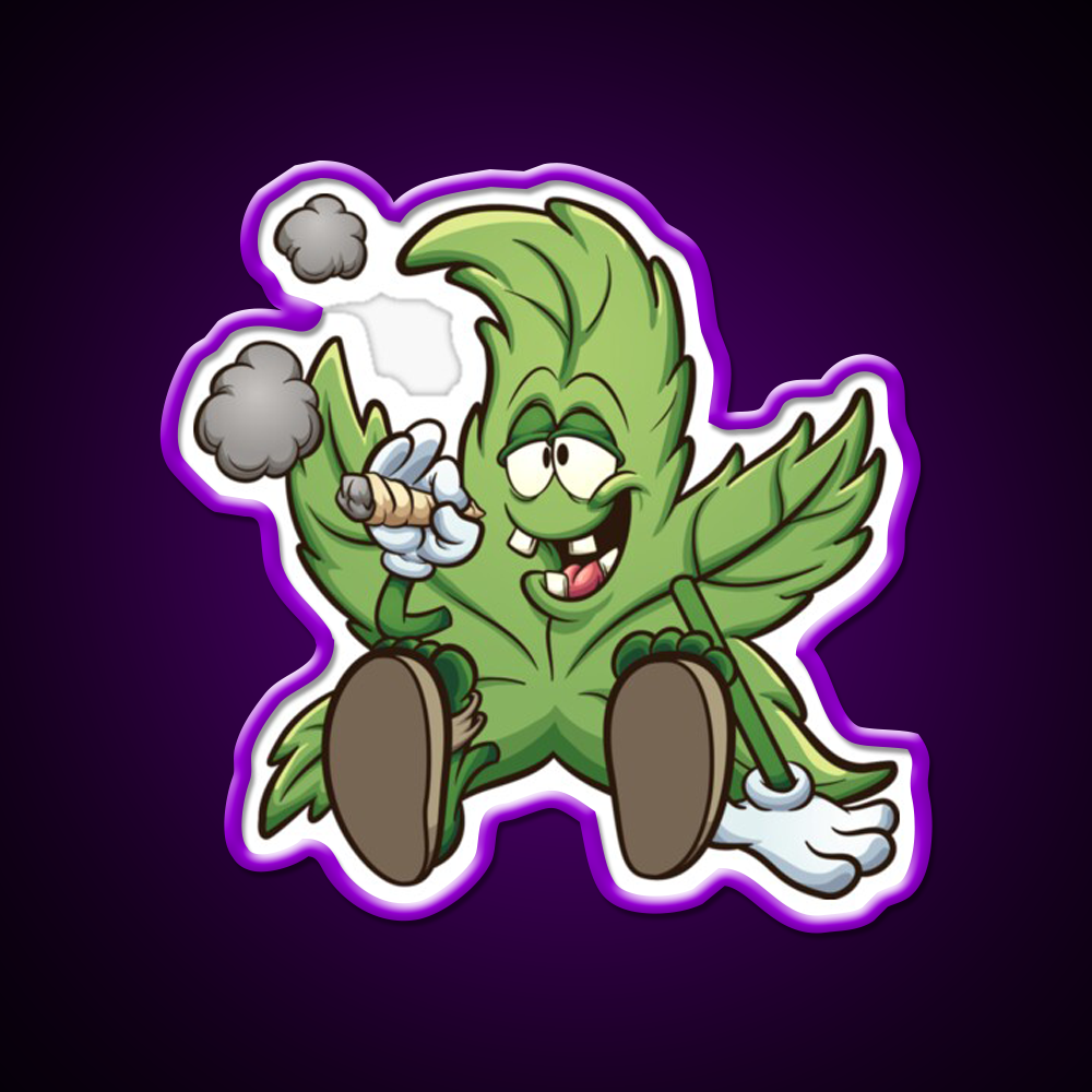 High Life Plant Hemp Inspired Green Leaf Led Neon Sign Rgb Color - LED neon sign view 9
