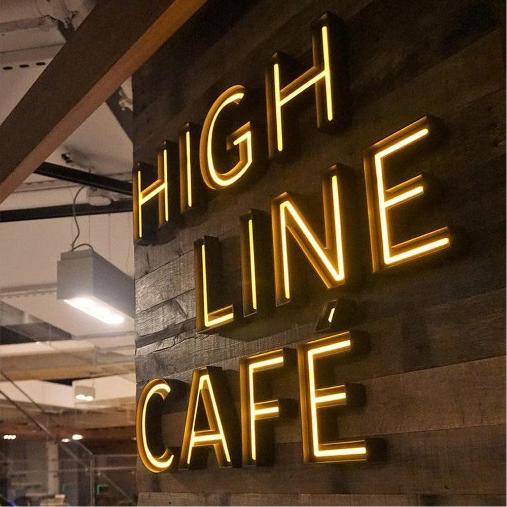 High Line Cafe 3D Frontlit Channel Letters Led Light Sign