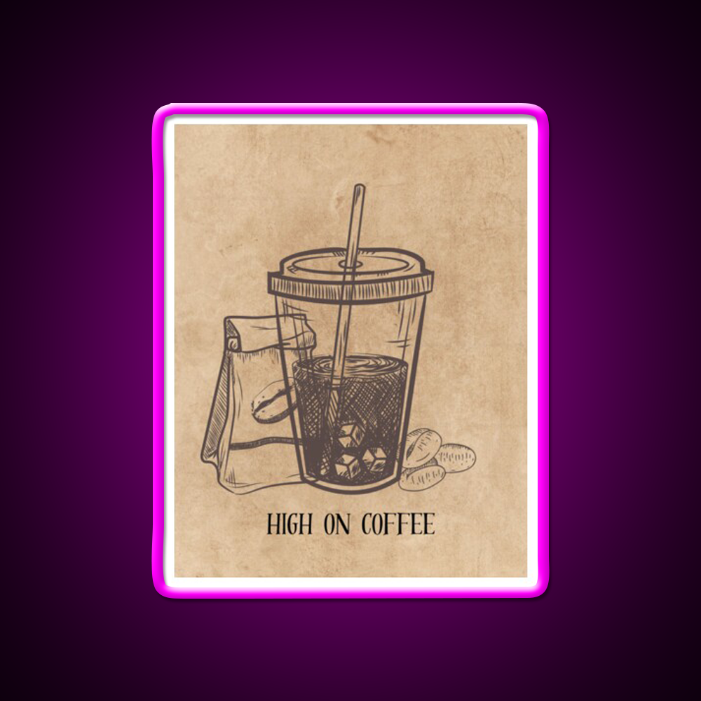 High On Coffee Cafe Led Neon Sign Espresso Bar Art Rgb Color