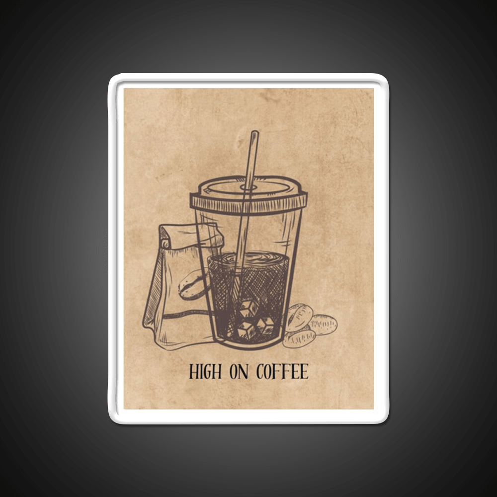 High On Coffee Cafe Led Neon Sign Espresso Bar Art Rgb Color - Shineneon