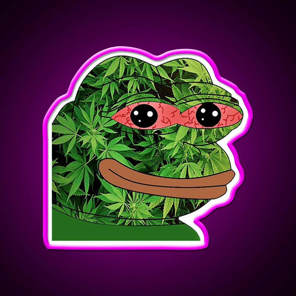 High Pepe Hemp Inspired Green Leaf Led Neon Sign Rgb Color - Shineneon
