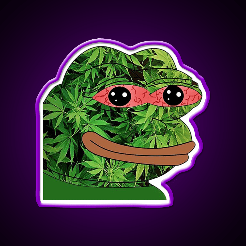 High Pepe Hemp Inspired Green Leaf Led Neon Sign Rgb Color - Shineneon