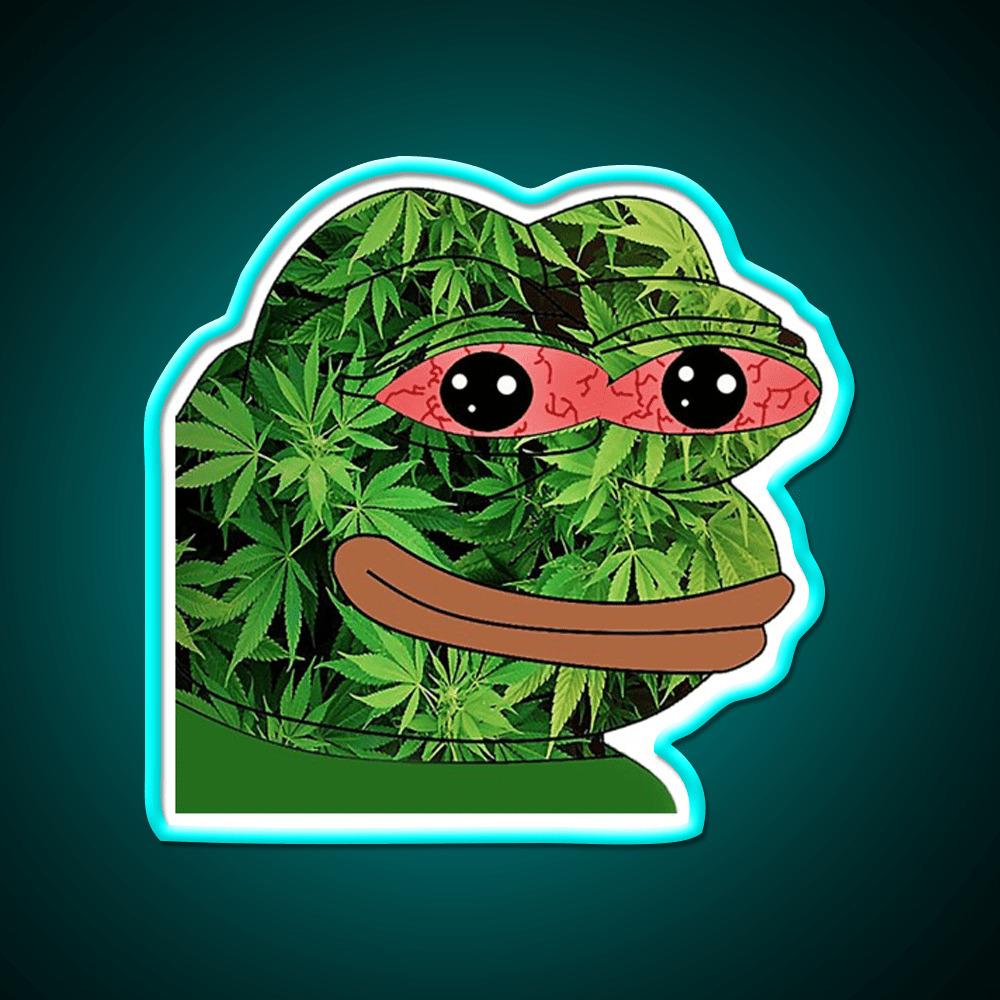 High Pepe Hemp Inspired Green Leaf Led Neon Sign Rgb Color - Shineneon
