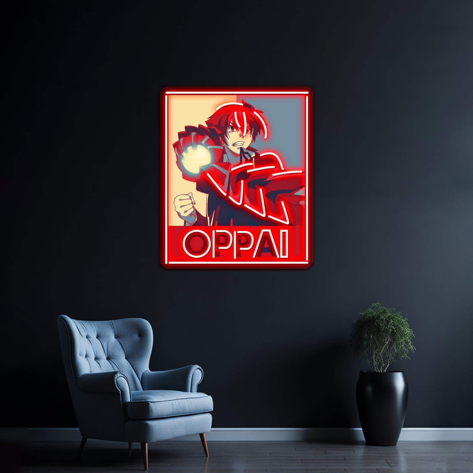 High School Dxd Issei Pop Art Oppai Artwork Large Neon Signs