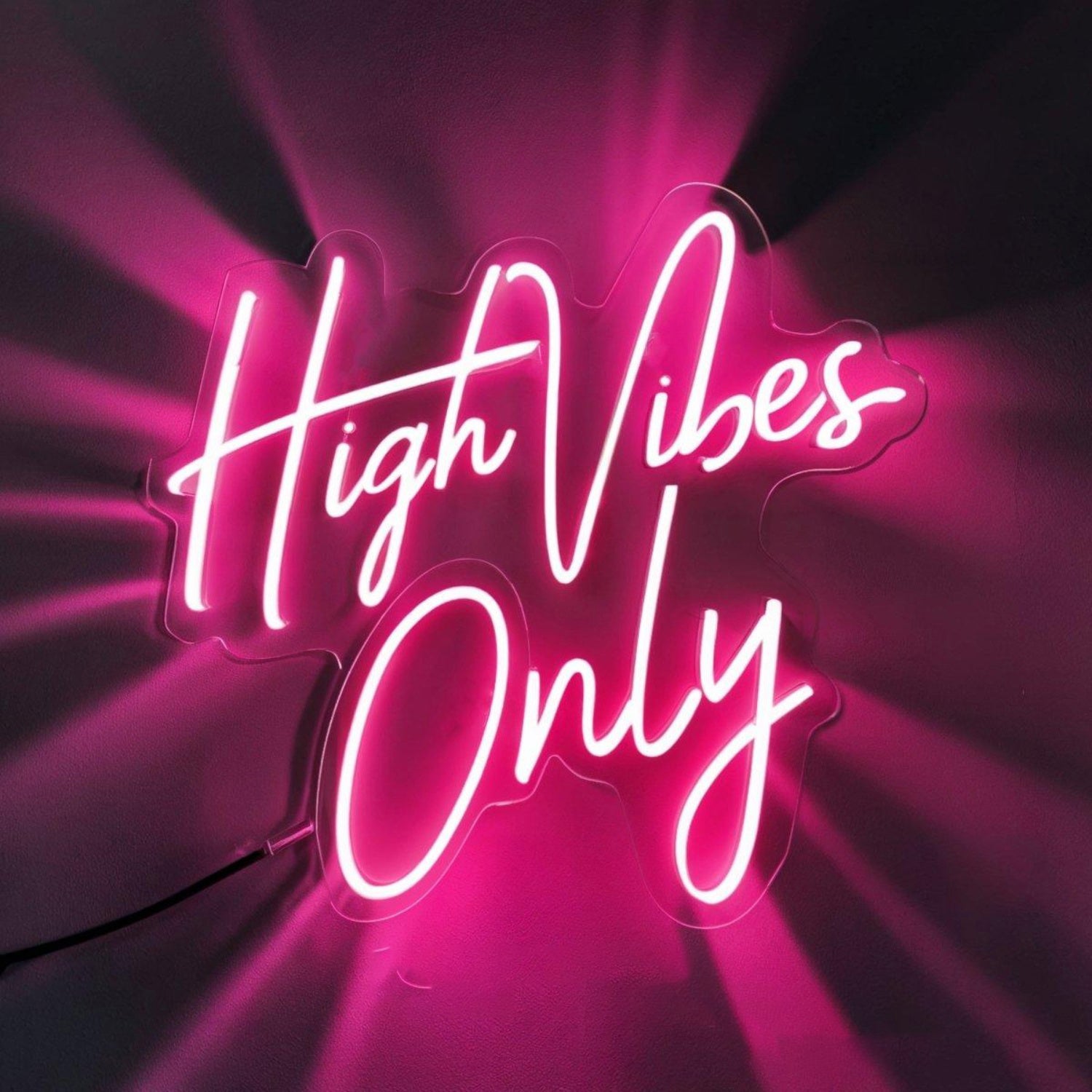 High Vibes Only Pink White Led Neon Sign For Home Cafe Decor | Shineneon