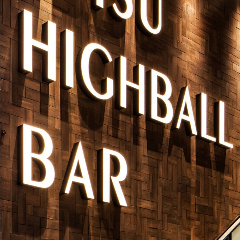 Highball Bar 3D Frontlit Channel Letters Led Light Sign