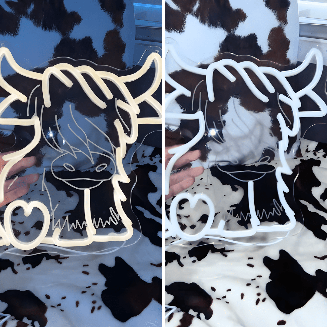 Highland Cow USB LED Neon Light Adorable Gift for Bedroom Home Decor Wall Light - Shineneon