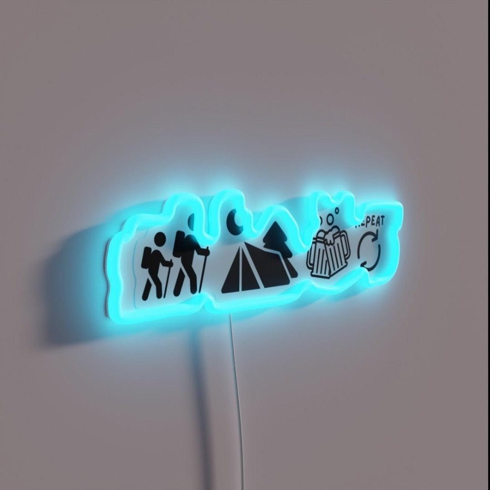 Hike Camp Beer Repeat Rgb Led Neon Sign - Shineneon