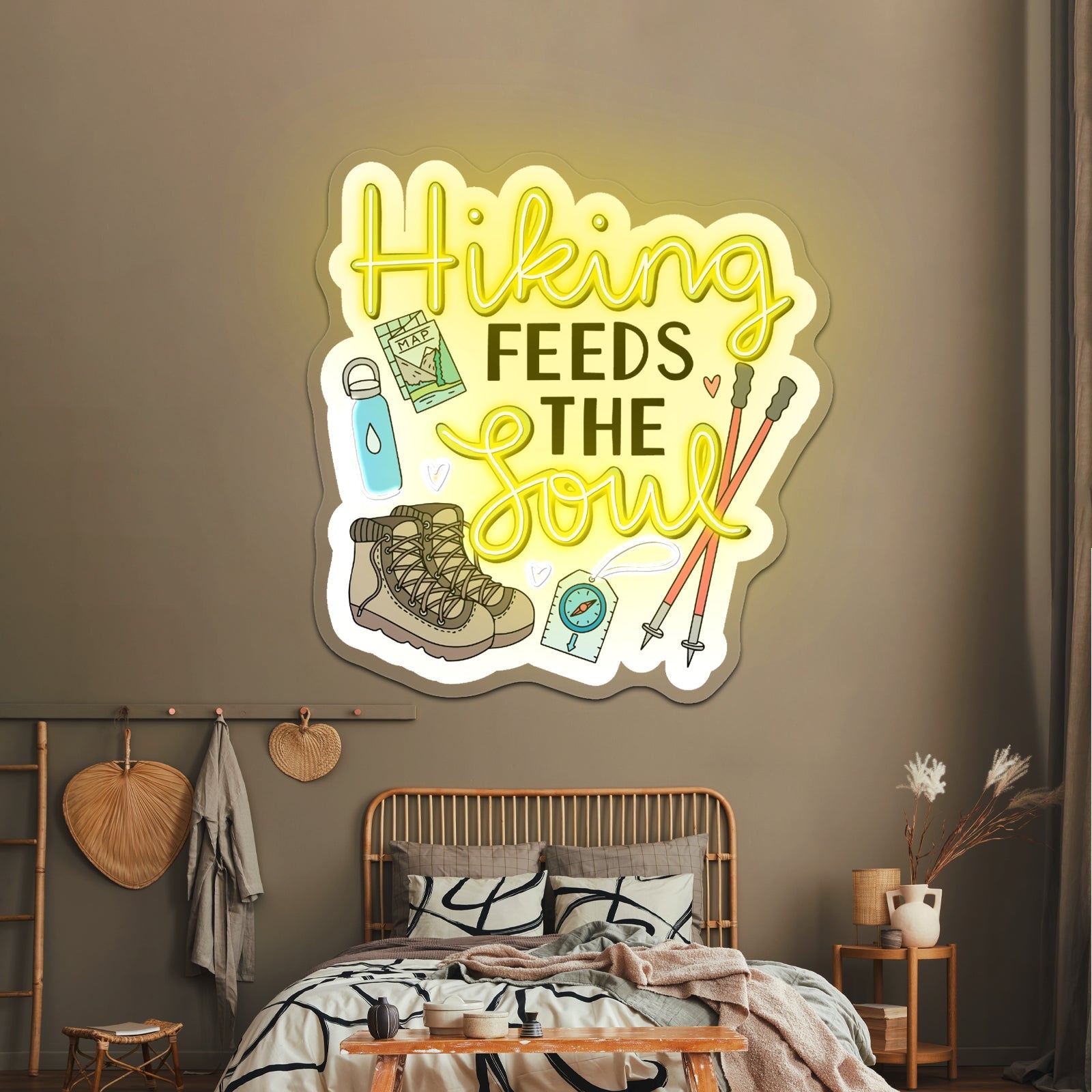 Hiking Feeds The Soul Nature Neon Sign Customizable - Shineneon