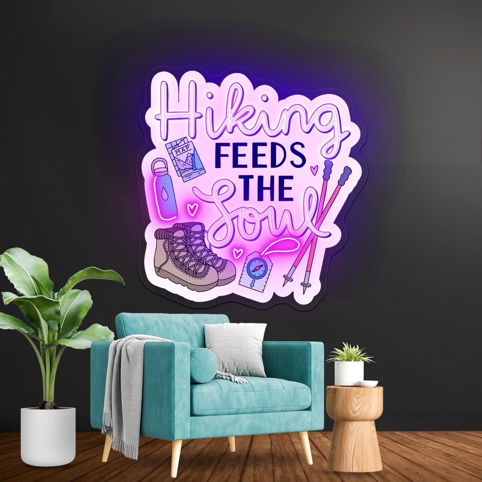 Hiking Feeds The Soul Nature Neon Sign Customizable - Shineneon