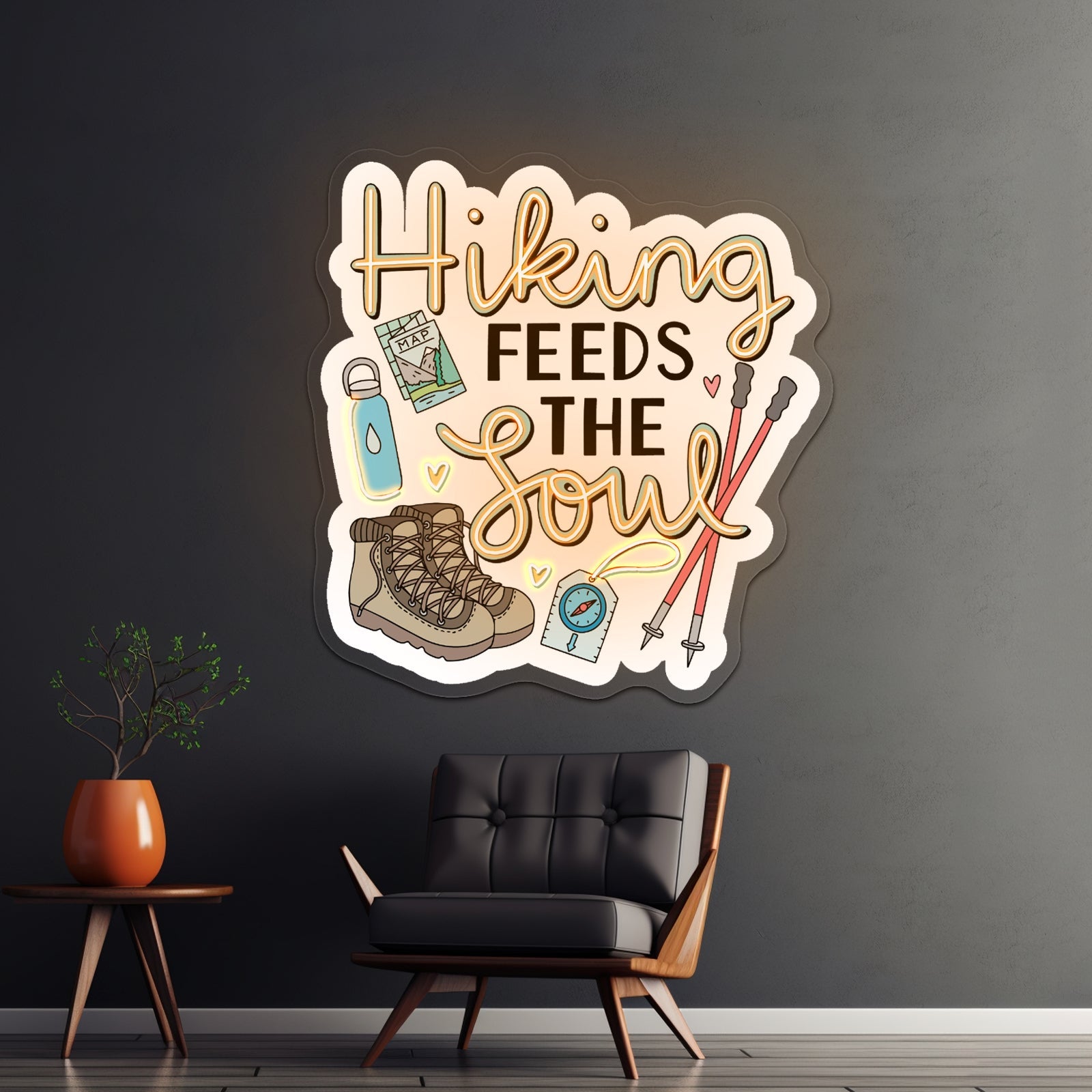Hiking Feeds The Soul Nature Neon Sign Customizable - Shineneon