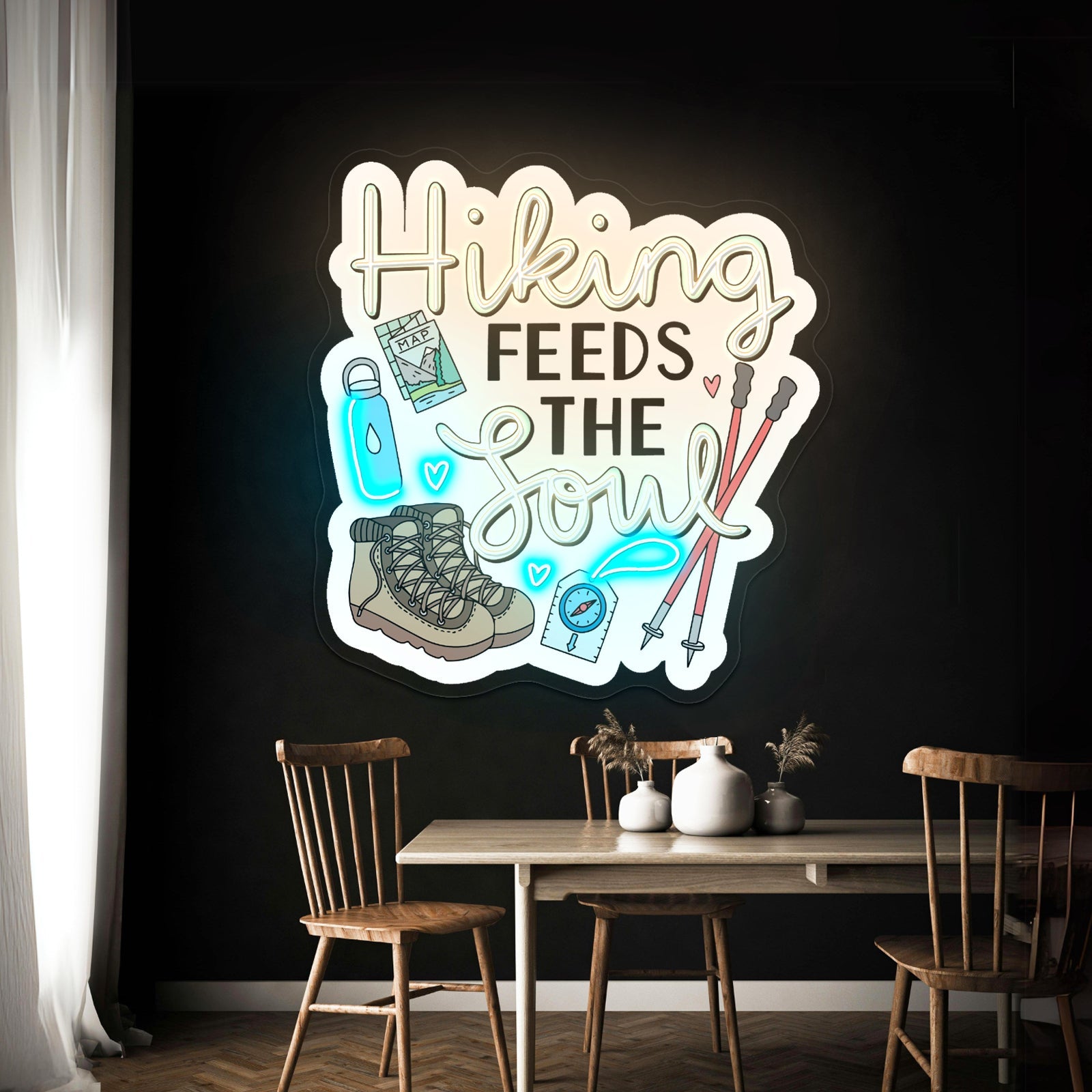 Hiking Feeds The Soul Nature Neon Sign Customizable - Shineneon